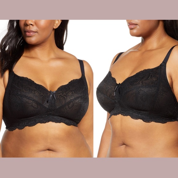 NWT PANACHE [ 32DD US ] Andorra Wireless Lace‎ Bra Bralette in Black - Picture 2 of 12